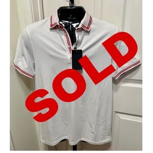 Eight X - White & Red Stripe Polo- XLarge (BRAND NEW)
